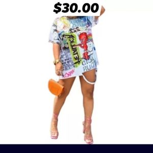 Women Plus Size T Shirt Dress